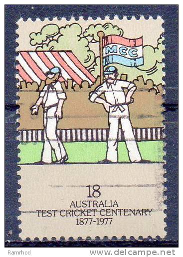 AUSTRALIA 1977 Centenary Of Australia-England Test Cricket - 18c. - Fielders   FU - Oblitérés