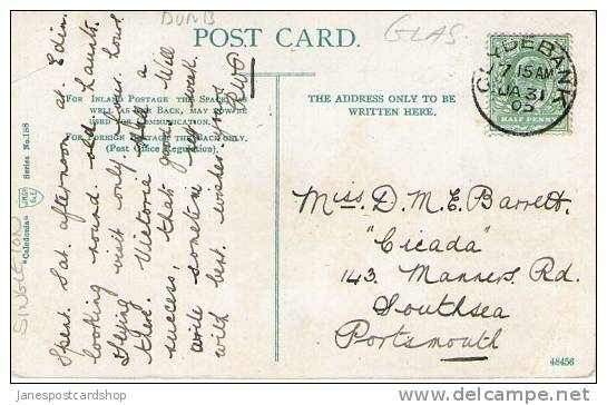 COLOURED POSTCARD BOTANIC GARDENS - GLASGOW - With Clydebank Postmark 1905 - Dunbartonshire