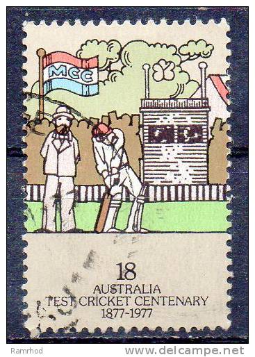 AUSTRALIA 1977 Centenary Of Australia-England Test Cricket - 18c. - Umpire And Batsman   FU - Used Stamps