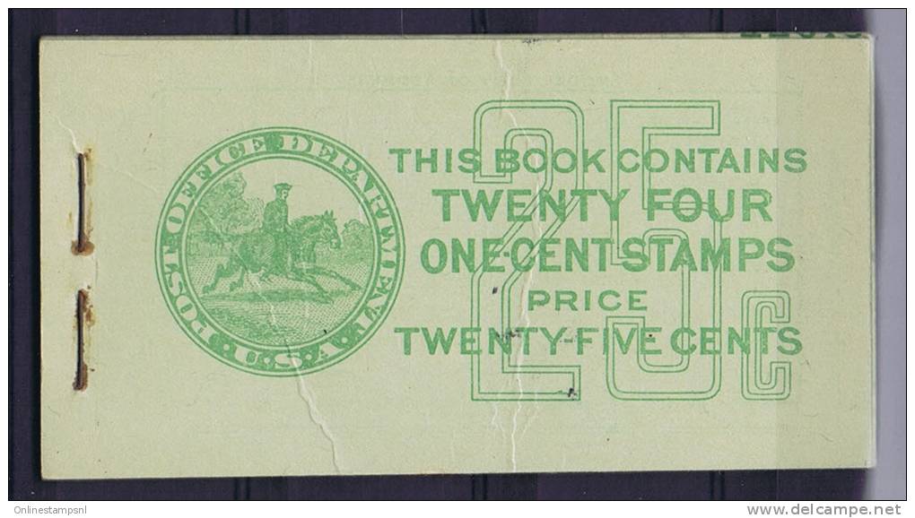 USA: Booklet  BK75  Sc  632A  2x. 1927  , MNH,  Fold In Cover - 1. ...-1940