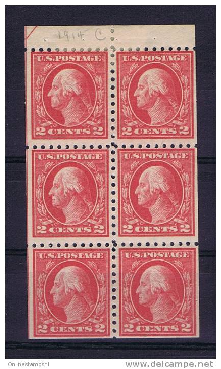 USA: Booklet  Pane   425e , Top 2 Stamps MH/*, Rest = MNH/** - ...-1940