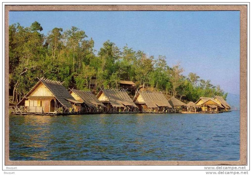 THAILANDE - CPM - KANCHANABURI PROVINCE - 844 - Maisons De Bambous Sur L'eau - Floating Houses Made Of Bamboos - Thaïlande