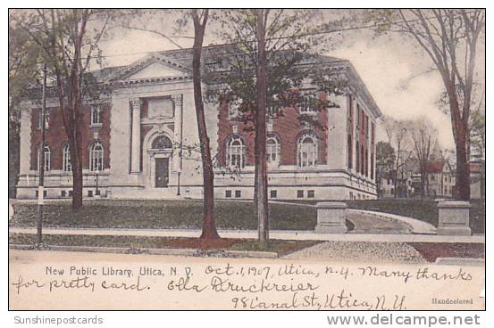 New York Utica New Public Library 1907 - Utica