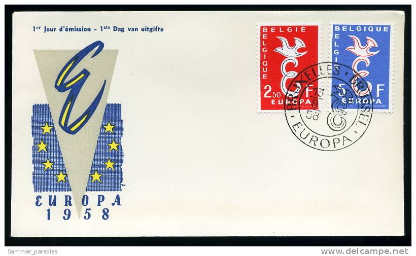 27516) Belgien - Michel 1117 / 1118 - FDC - CEPT 58 - 1951-1960