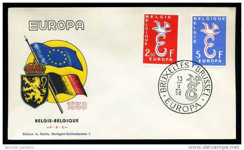 27523) Belgien - Michel 1117 / 1118 - FDC - CEPT 58 - 1951-1960