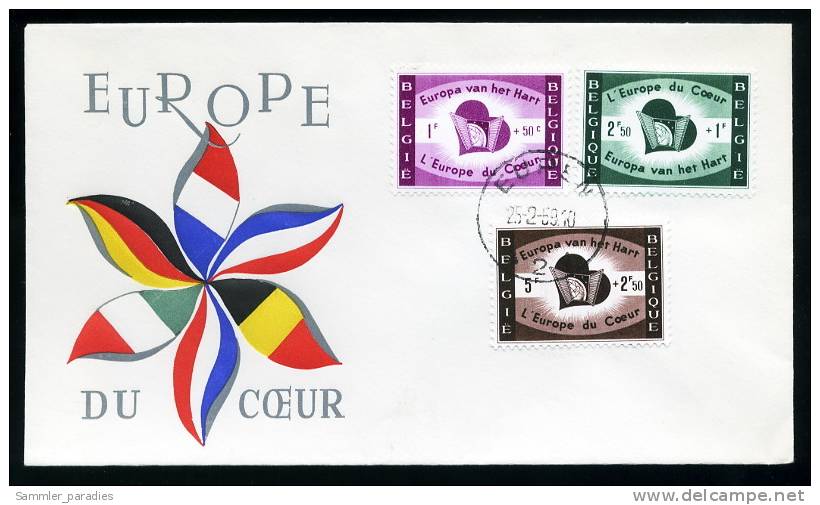 27525) Belgien - Michel 1143 / 1145 - FDC - Flüchtlingshilfe - 1951-1960