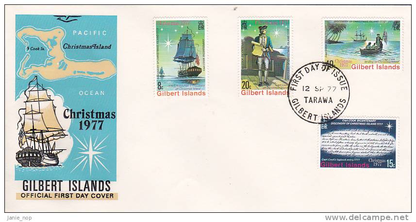 Gilbert Islands 1977 Christmas-Captain Cook FDC - Gilbert & Ellice Islands (...-1979)