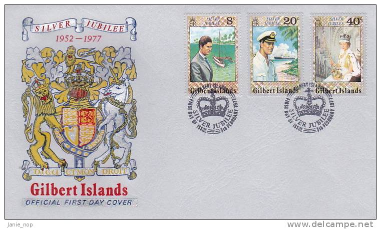 Gilbert Islands  1977 Silver Jubilee FDC - Gilbert & Ellice Islands (...-1979)