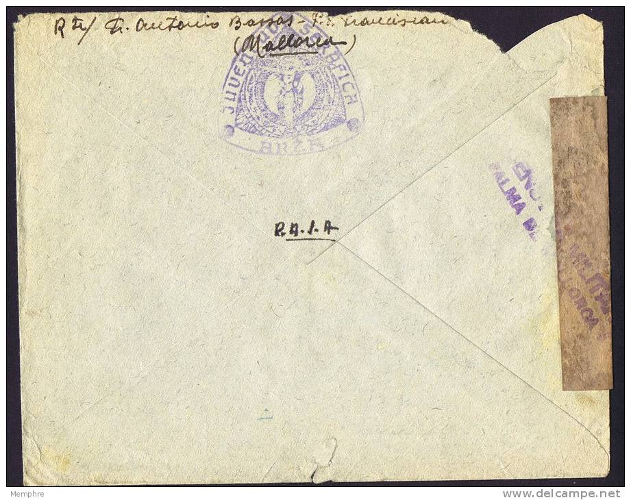 1939  Carta Da Palma De Mallorca  Per Francia   &laquo;Censura Militar / Palma De Mallorca&raquo; - Cartas & Documentos