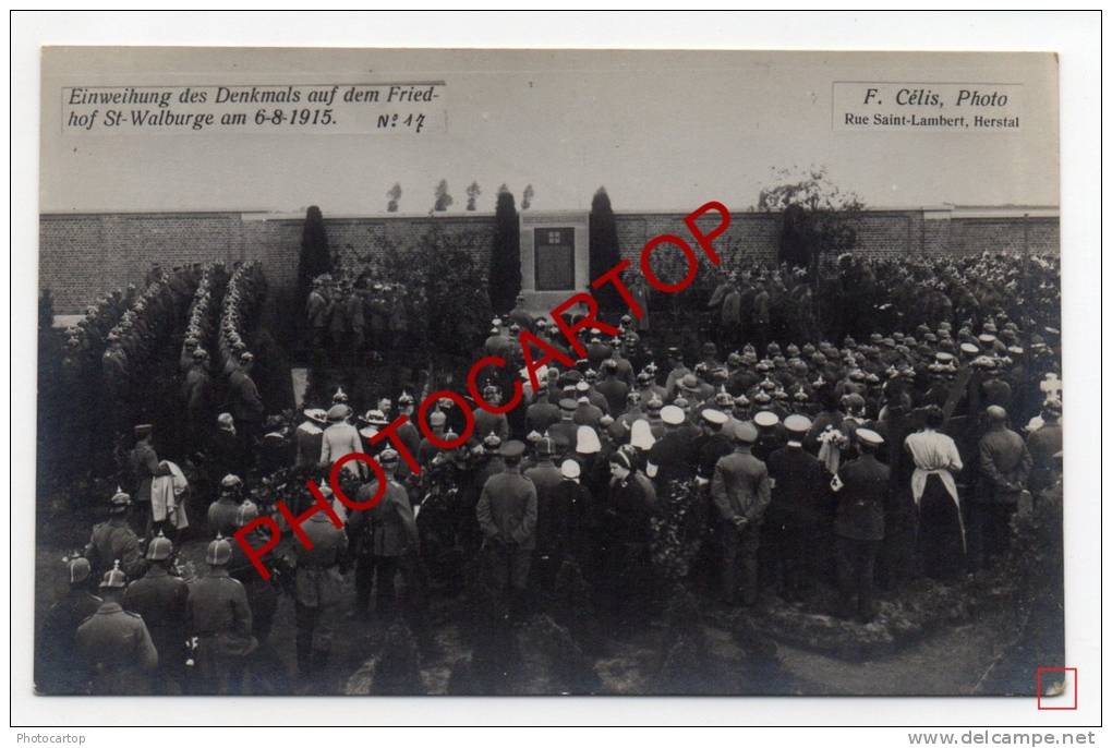 CIMETIERE Militaire Allemand-Ste WALBURGE-Tombes-Inauguration-Monument-CARTE PHOTO Allemande-Guerre 14-18-1WK-BELGIQUE-L - Liege