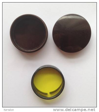 Filtre Exachrome Jaune Avec Boite En Bakelite - Lentilles