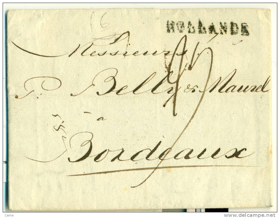 Pays Bas - Précurseur De Rotterdam Vers Bordeaux Du 17/11/1803, Très Belle, See Scan - ...-1852 Préphilatélie