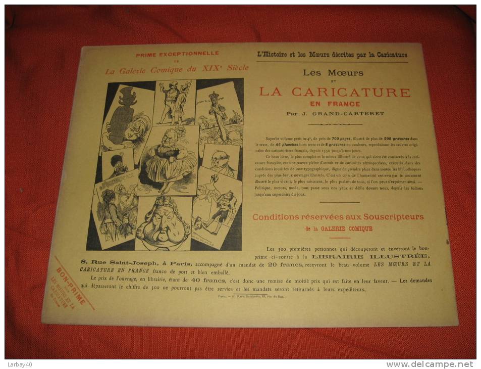 LA GALERIE COMIQUE DU 19EME Siecle Caricatures - N° 5 - Revues Anciennes - Avant 1900
