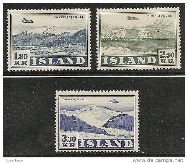 ISLANDIA 1952 - Yvert #A27/29 - MLH * - Aéreo