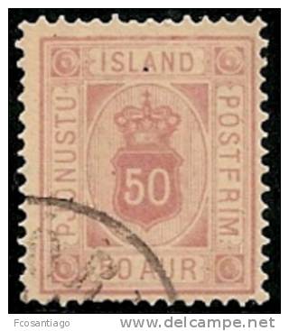 ISLANDIA 1876/901 - Yvert #9 (Servicio) - VFU - Gebraucht