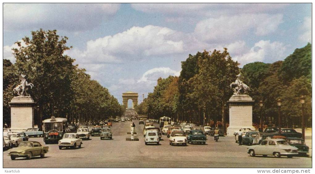 Paris:RENAULT CARAVELLE,SIMCA ARONDE, PANHARD DYNA CABRIOLET & PL17,OLDTIMER VOITURES - Champs Elysées - Auto/Car-France - Turismo