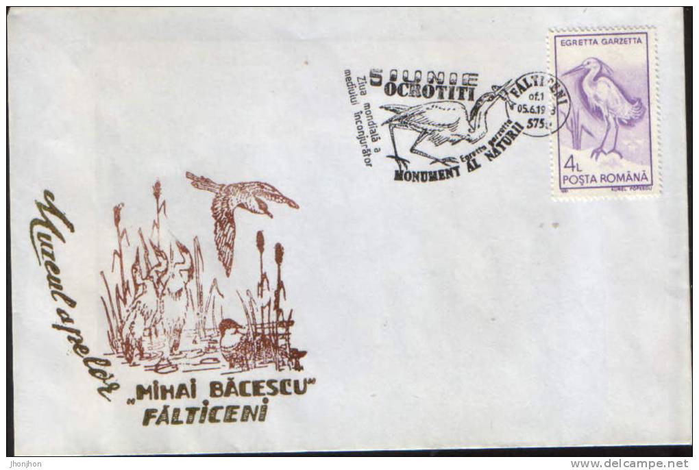 Romania-Enevelope Occasionally 1993-Little Egret - Cicogne & Ciconiformi