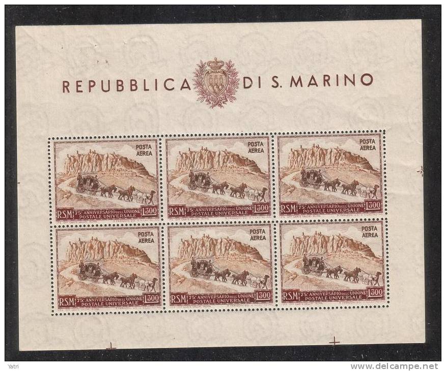 Repubblica Di San Marino - 1951 Foglietto Sass. N. 10 ** MNH/VF - Blocs-feuillets