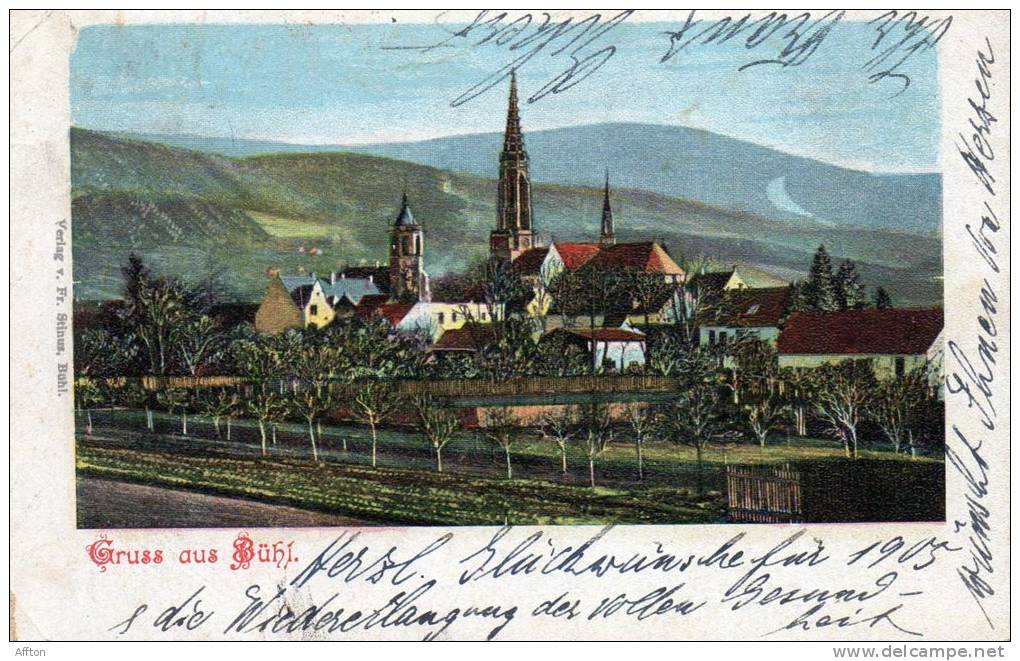 Gruss Aus Buhl 1900 Postcard - Bühl