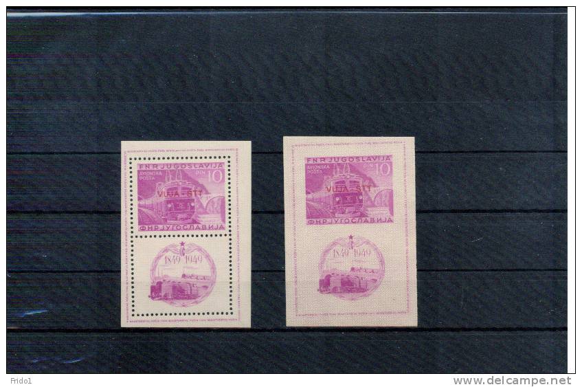 Triest Zone B (STT-VUJA) 1950 Eisenbahn / Railways  Michel Block 1 A+B Postfrisch / MNH - Neufs