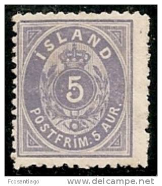 ISLANDIA 1876 - Yvert #6b - MLH * (Dentado 12 1/2) - Nuevos