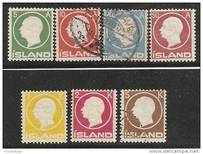 ISLANDIA 1912 - Yvert #68/74 - VFU - Usados