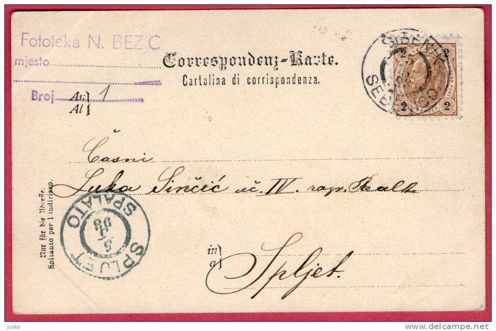 SIBENIK - SEBENICO  ( Croatia ) *  Travelled 1898 * Stengel & Co. Dresden - Croatia