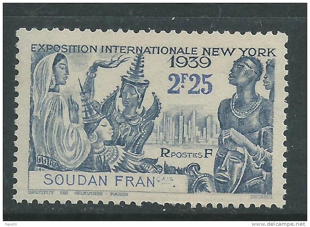Soudan N° 104 XX  Exposition Internationale De New York : 2 F. 25 Outremer Sans Charnière TB - Neufs