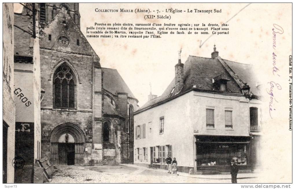 Collection Marle ( Aisne )  - 7 - L'église - Le Transept Sud , Petite Animation - 02 - - Autres & Non Classés