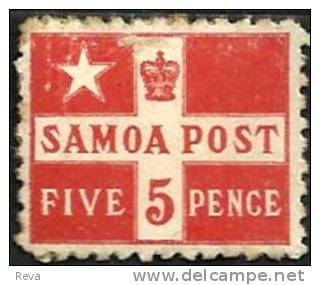 SAMOA 5 P RED CROSS  1899 MH SG94 READ DESCRIPTION CAREFULLY !! - Samoa (Staat)