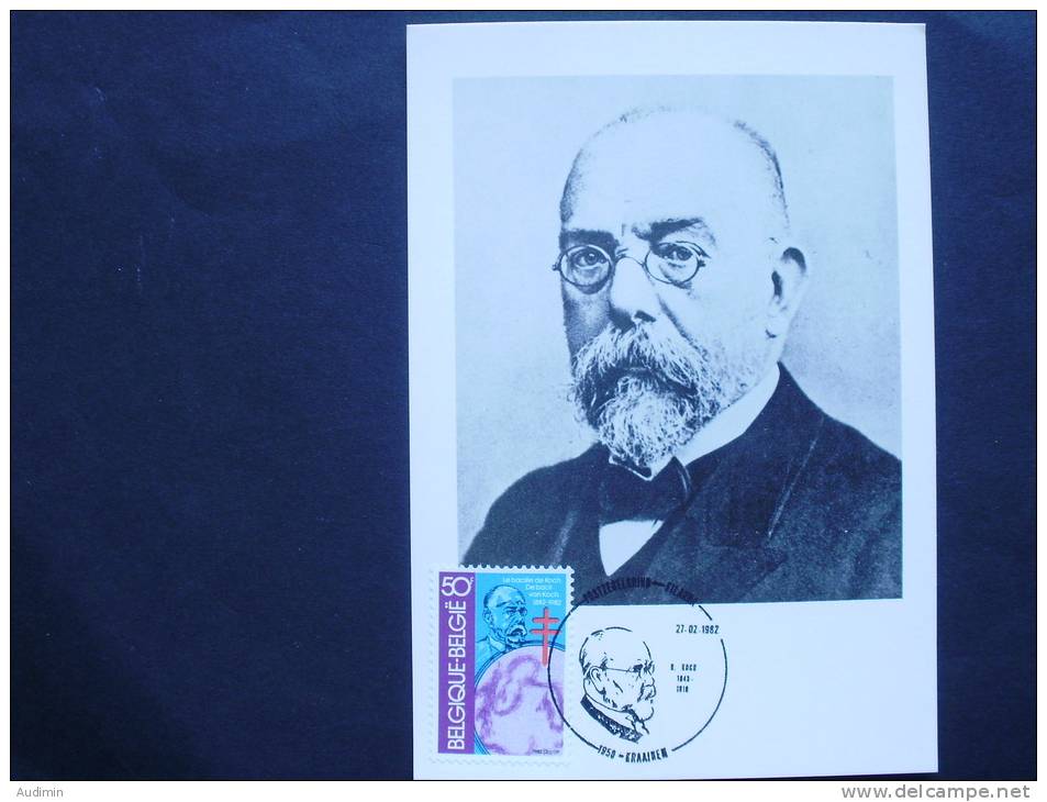 Belgien 2090 Yt 2038 Maximumkarte MK/MC, ESST, Robert Koch (1843-1910), Bakteriologe (Nobelpreis 1905) - 1971-1980