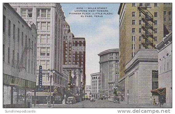 Texas El Paso Mills Street Looking West Eoward Pioneer Plaza - El Paso