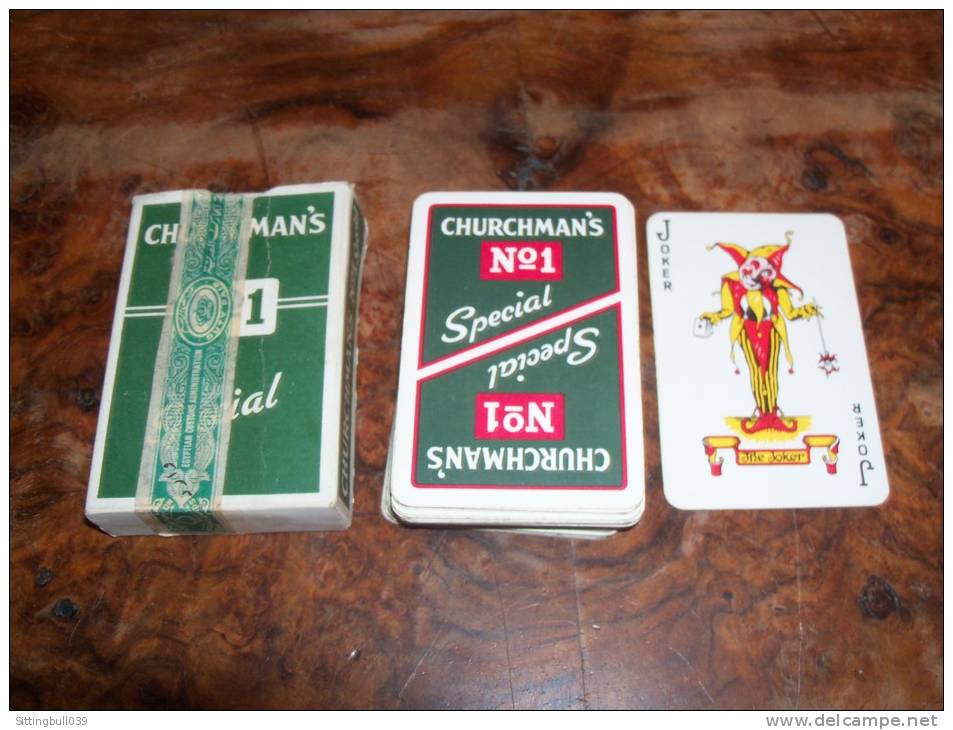 Jeu De 52 Cartes à Jouer PUB Tabac CHURCHMAN'S N°1 Special Avec Son Bandeau De Taxes. Ipswich & Norwich. Angleterre. - Autres & Non Classés