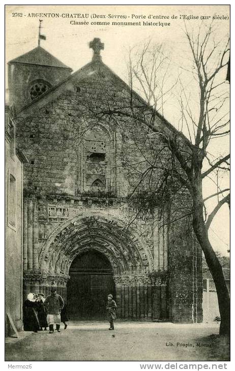 Argenton Chateau Porte D’ Entree De L’ Eglise 2762 Lib Poupin Carte Animée - Argenton Chateau