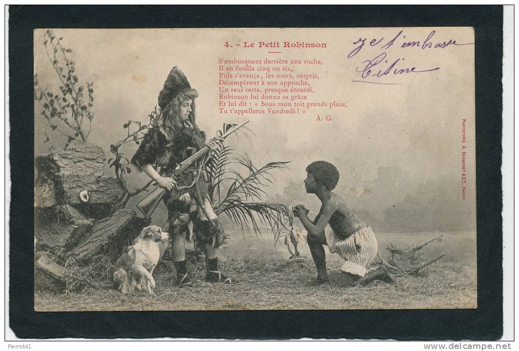 ENFANTS - Jolie Carte Fantaisie Enfant "Le Petit Robinson" - Edit. BERGERET - Colecciones, Lotes & Series