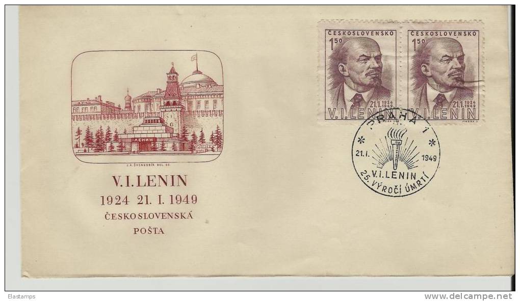 ==TCHECHOSLOWAKEI FDC 1949 LENIN PAAR - FDC