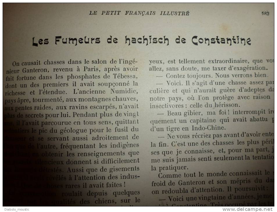 1902 Le Petit Français Illustré :Humeurs De La Mer;SNCF;HACHISCH Et CONSTANTINE; Reliure En Peau Humaine;Chapeau PANAMA - 1901-1940