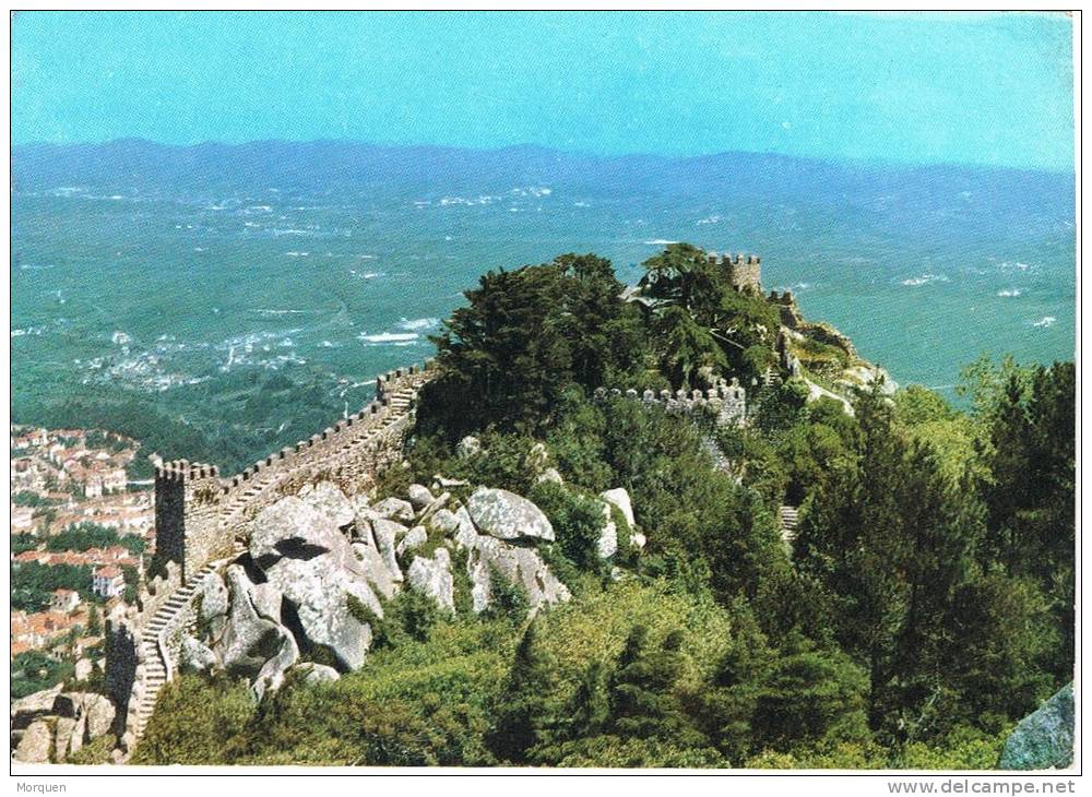 3263. Postal LISBOA (Portugal) 1963. Vista Castillo De Moros De SINTRA - Cartas & Documentos