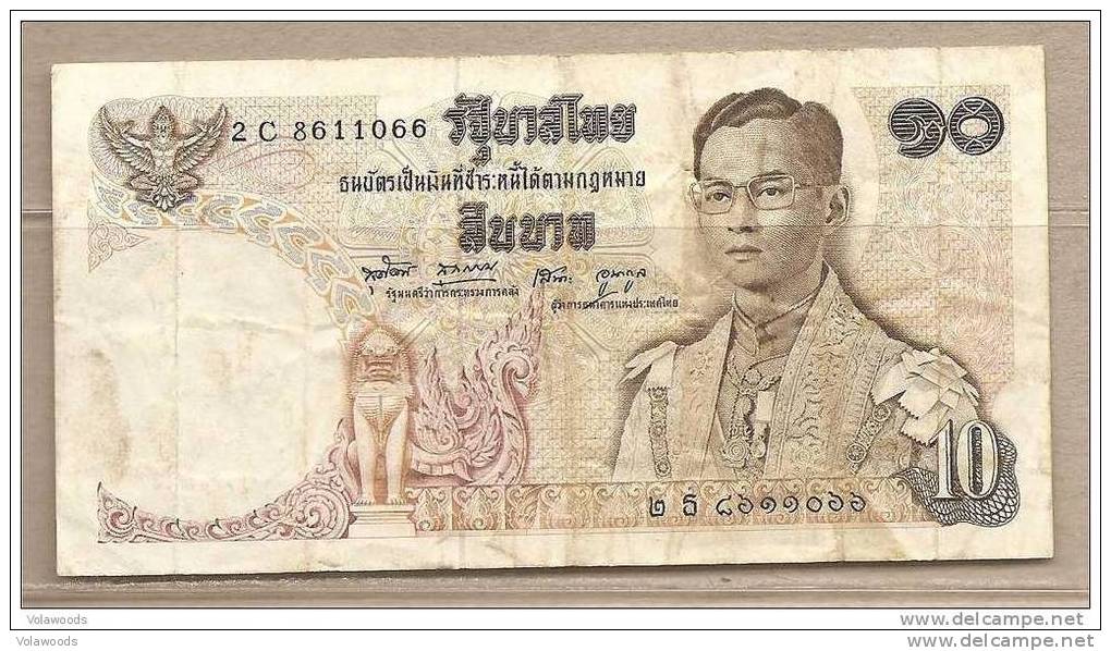 Thailandia - Banconota Circolata Da 10 Baht P-83a.9 - 1969/78 #19 - Tailandia