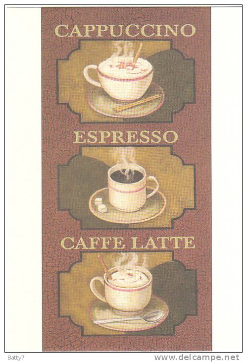 CARTOLINA NUOVA  ESPRESSO CAFFE´ LATTE CAPPUCCINO - Pubblicitari