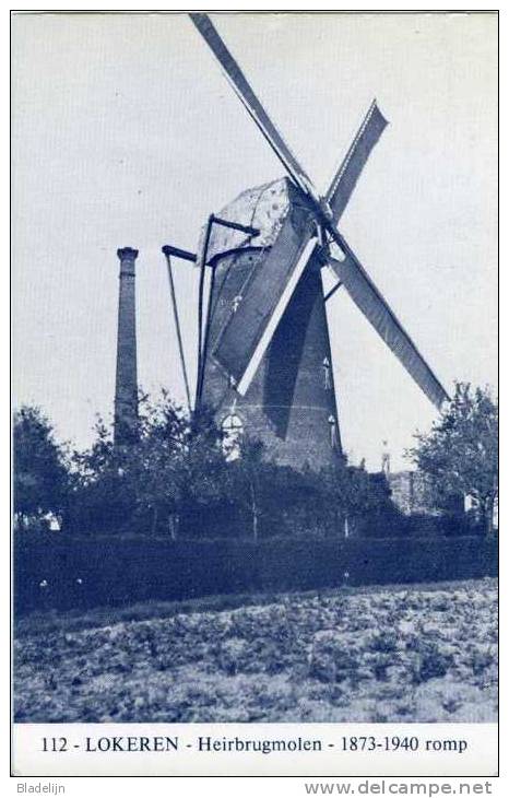 LOKEREN (O.Vl.) - Molen/moulin - Blauwe Prentkaart Ons Molenheem Van De Heirbrugmolen, Opgezeild En In Werking Vóór 1940 - Lokeren