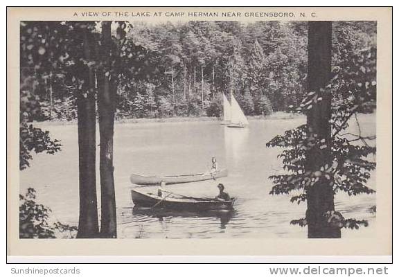 North Carolina Greensboro A View Of The Lake At Camp Herman Near Greensboro Artvue - Greensboro