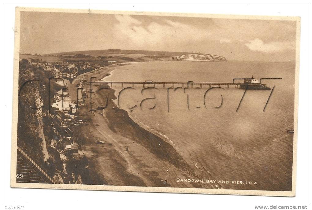 Sandown (Royaume-Uni, Isle Of Wight) : View Of Bay And Pier In 1910. - Sandown