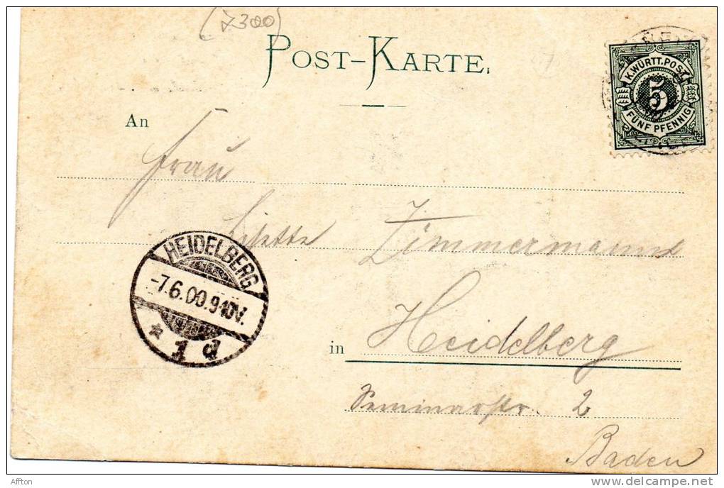 Gruss Von Der Kurhausanlage Jagerhaus Esslingen Waldschenke Z.d. Z Linden 1900 Postcard - Esslingen