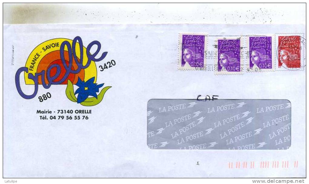 Enveloppe Obliteration Mecanique ( Flammes ) De Mairie D'Orelle  73 En 2005 - Mechanical Postmarks (Advertisement)