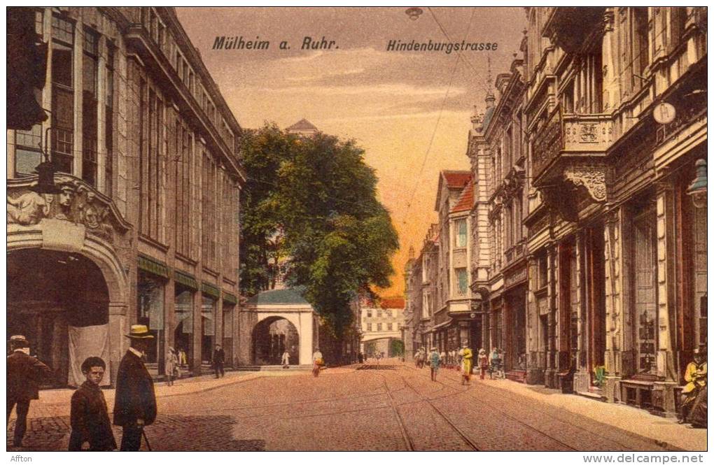 Hindenburgstrasse Mulheim A Ruhr Old Postcard - Muelheim A. D. Ruhr