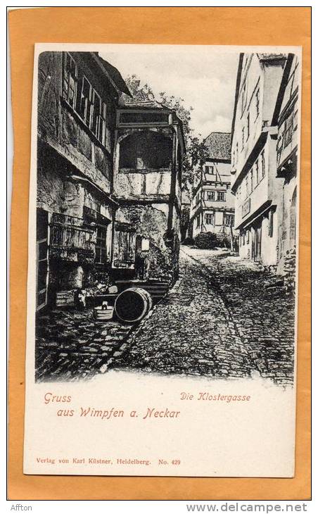Gruss Aus Wimpfen A Neckar Die Kolstergasse 1900 Postcard - Bad Wimpfen