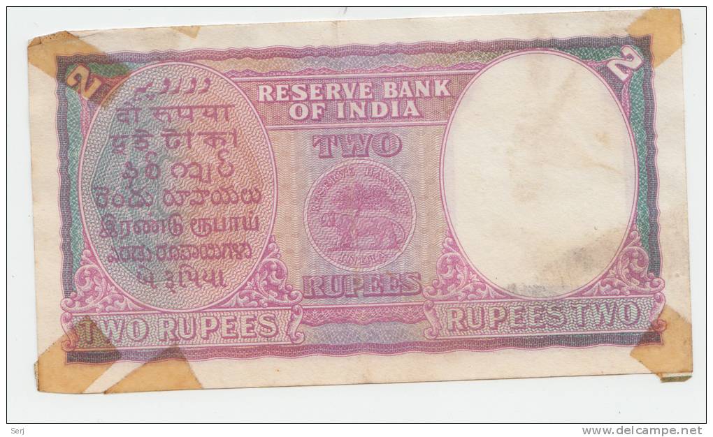 India 2 Rupees 1943 AVF (w/ Tape) P 17b - India