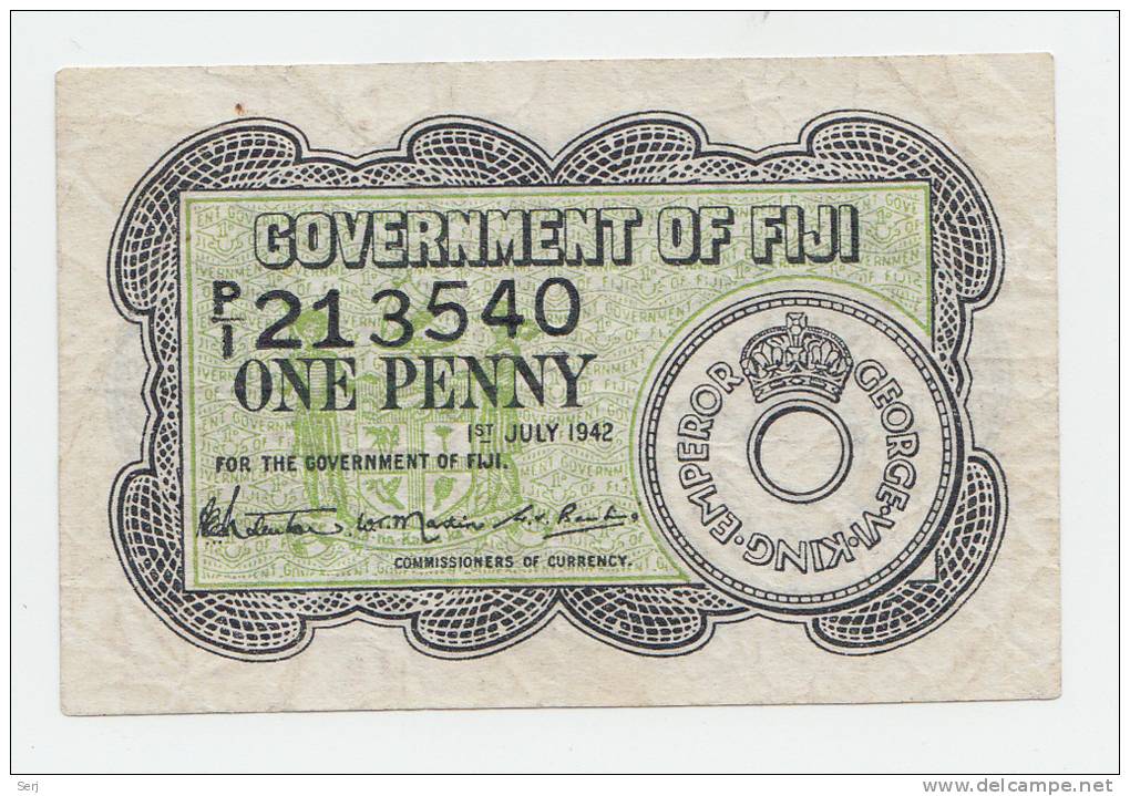 Fiji 1 Penny 1942 VF+ P 47 - Figi