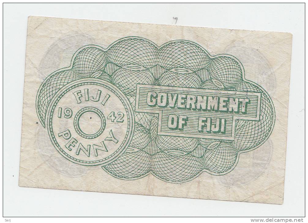 Fiji 1 Penny 1942 VF+ P 47 - Fiji
